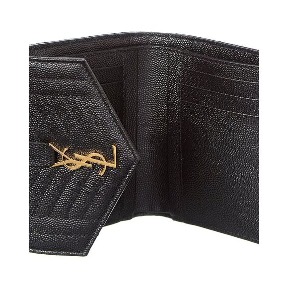 Saint Laurent Envelope Compact Leather French Wallet, Black - Picture 3 of 5